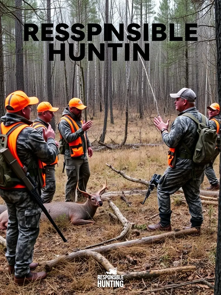 A photograph of ASSOC DE CHASSE LE VALLON members participating in a controlled hunt, showcasing responsible hunting practices and adherence to safety regulations.