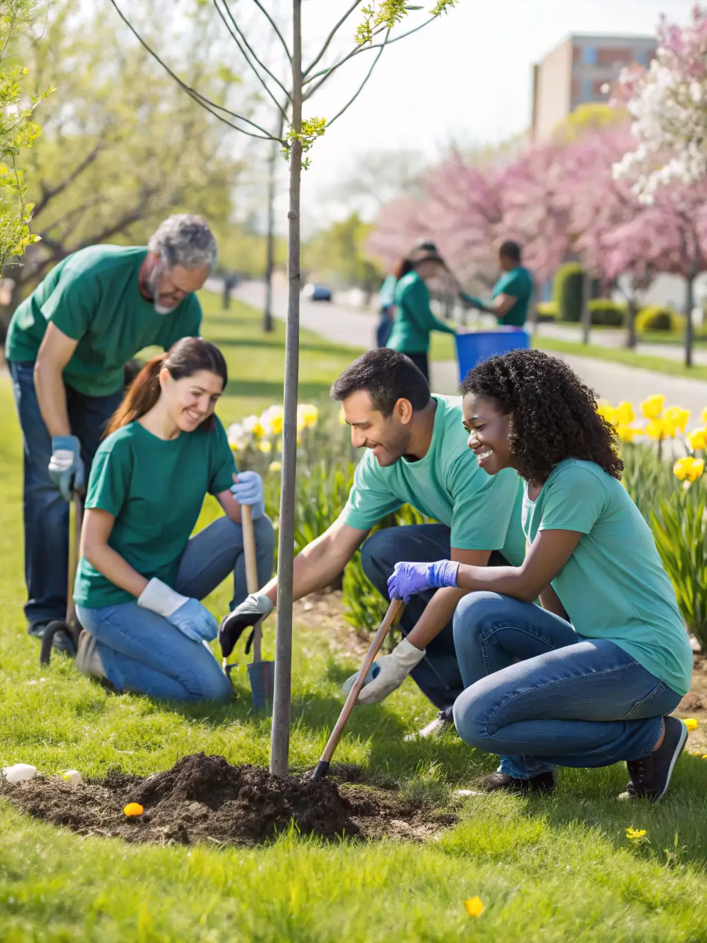 A photograph of a community cleanup event organized by ASSOC DE CHASSE LE VALLON, showcasing the association's engagement in local environmental stewardship.